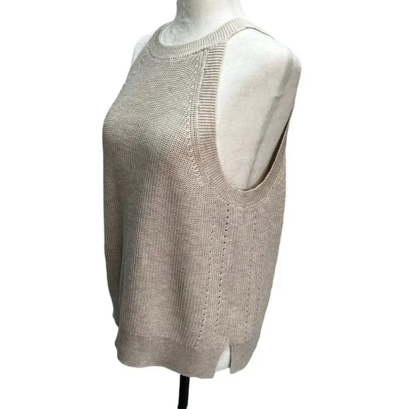 ♥️SOLD♥️𝅺Gentle Fawn Jasper Halter Neck Ribbed Strappy Crochet Top Cream Size L - Picture 6 of 10